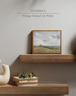 InSimSea Framed Canvas Wall Art Vintage Decor, White Clouds over Vast Grassland Classical Paintings Canvas Prints, Rustic Wall Decor for Bedroom Living Room Office, 8
