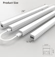 Under Cabinet Lighting Plug in, 24 Inch 4 Pcs, Linkable AC120V 3CCT 3000K/4000K/5000K Ultra Slim, LED Under Cabinet Lights for Counter Light, Kitchen, Shelf, Sink, Workshop, Desk, White