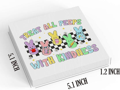 Funny Easter Decorations Peeps Decorations Easter Table Decor Treat All Peeps With Kindness Wooden Box Sign for Home Office Bedroom Living Room Desk Shelves