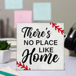 Baseball Decor There's No Place Like Home Wooden Sign Decorations Home Living Room Desk Table Shelf Decor 5×5 Inches, Gifts for Baseball Lover