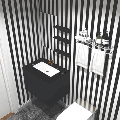 Qianglive17.3”x200” Black and White Striped Peel and Stick Wallpaper Self-Adhesive Removable Waterproof Wallpaper Wall Covering Cabinets Shelves Drawer Liner Decorative