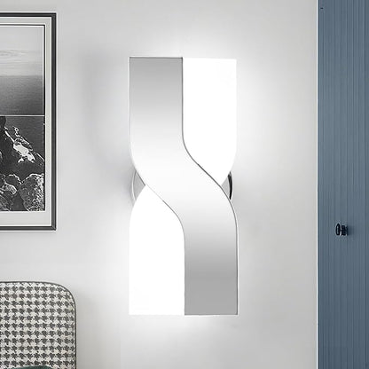 Modern LED Wall Sconce, 6000K Cool White Hardwired Wall Light Fixtures, 8W Chrome Acrylic Wall Mounted Lighting Fixture for Bedroom, Living Room, Hallway, Corridor