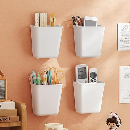 4 Piece Kitchen Cabinet Door Storage Box,Self Adhesive Wall Mounted Storage Box,Wardrobe/Bathroom/Refrigerator Small Items Organizer
