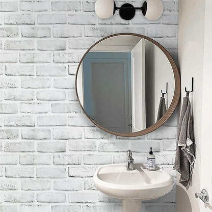 Timeet Brick Wallpaper Peel and Stick Wallpaper White Grey Brick Wallpaper Self Adhesive Removable Wall Paper for Bedroom Living Room Decoration 17.7in x 197in