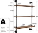 3-Tier Industrial Pipe Floating Shelf – Rustic 36 inch Wood Wall-Mounted Storage Shelf for Kitchen Office,Bathroom & Home Decor -Walnut