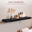 Floating Shelves 24 Inches Long, Set of 2 Solid Rustic Wood Wall Mounted Shelves, Wall Picture Ledge Shelf with Invisible Metal Brackets for Living Room, Bedroom, Bathroom, Black