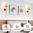 Boho Battery Operated Wall Sconce Set of 2, Black Rattan Rechargeable Wall Lights with Dimmable Bulbs and Remote,15 Colors Wireless Wall Lamps for Bedroom Living Room Hallway Decor