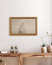 HUARCEY Gold Framed Vintage Wall Art for Living Room, Seaview Painting Prints Shelf Decor for Kitchen, Aesthetic Bedroom Large Wall Art, Gifts for Friends or Family (White Sailboat - 16