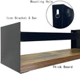 Giftgarden Black Floating Shelves for Wall Set of 3, Industrial Thick Wall Shelf Rack with Iron Rail Bracket for Storage Bathroom Kitchen Bedroom Plant Nursery Books Laundry