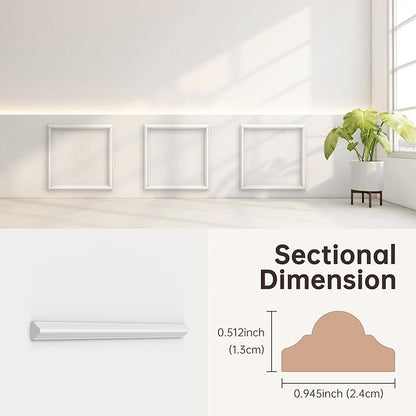 DODOKIE Peel and Stick Wall Molding Kit, Pre Cut Molding Wainscoting Panels for Interior Home Wall Moulding Décor Living Room Decoration, Self-Adhesive Ready to Assemble White (3 Set, 20 x 20 in)