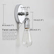 Permo Minimalist Single Socket 1- Light Wall Sconce Lighting with On/Off Switch (Chrome)