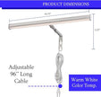 Ciata 14-Inch Picture Light with Integrated LED,3000K Warm White, 4 Watt (40W Eqv) Metal Wall Mount Artwork Display Light, CRI90, 96 in Cord Length with in-line On/Off Switch in Brushed Nickel Finish