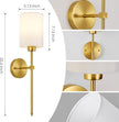 Battery Operated Wall Sconces Set of Two,Wireless Rechargeable Wall Light With Remote Control, Dimmable, 1800K/3000K/4000K/6000K/RGB, Timer, for Living Room, Bedroom, Fireplace, TV, 23.6 Inch, Gold