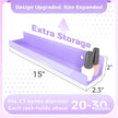 4 Pack 15 Inch Purple Acrylic Shelves, Kids Floating Bookshelf for Kids Room, Modern Nail Polish Rack Sunglasses Essential Oil Picture Ledge Display Toy Storage Wall Shelf