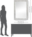 Americanflat 24x36 Wall Mirror - Hanging Mirrors with Durable Frame - Modern Mirror for Bathroom, Bedroom, Living Room - Mirrors for Wall Display and Home Decor - Metallic White with Beaded Texture