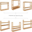 Domax Bamboo Bathroom Shelf 3-Tier Wall Mount Storage Rack Multifunctional Adjustable Layer Free Standing Over Toilet Utility Shelves Living Room Kitchen (Bamboo)