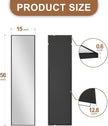 Delma Wall Full Length Mirror,Standing Mirror Full Body,Large Floor for Wall Door Bedroom Bathroom Living Room with Aluminium Frame(with Stand,56x15-Black)