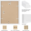 puthiac 12x16 Solid Oak Wood Picture Frame, Fits 8x12 with Mat or 12x16 Without Mat, Wall Display Only, Vertical or Horizontal, Plexi Front, 1 Pack, White