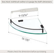 KES Bathroom Glass Corner Shelf Tempered Glass Shelf with Rail Wall Mount Corner Shelf SUS 304 Stainless Steel Matte Black 2 Pack, BGS2101A-BK-P2