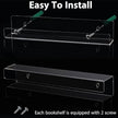 Blulu 6 Packs 14 Inch Acrylic Floating Bookshelf, Wall Mounted Shelf, Ledge Book Shelf for Living Room, Office, Bedroom, Bathroom, Kitchen