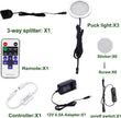 AIBOO Dimmable LED Under Cabinet Puck Lights 3 Lamps Kit with RF Remote Control for Home Kitchen Counter Lighting (Daylight White 6000K)
