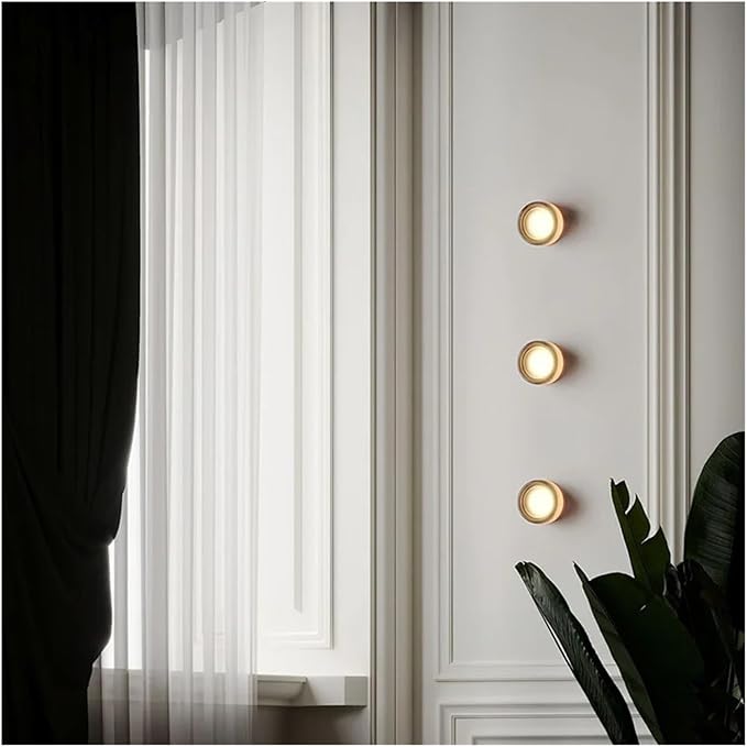 Modern Wall Sconce,Thick Glass Shade LED Fixture,Minimalist Round Wall Lamp for Bathroom Vanity, Bedroom Bedside, Living Room(Transparent)
