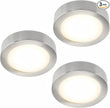 LUMILAND Wired LED Puck Lights (2.7Wx3) Plug-in Lighting Natural White (4000K), LED Cabinet Light for Kitchen Can Be Surface Mount or Recess Mount, Satin Nickle
