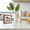 Olive You Signs, Home Kitchen Decor, Box Sign Wood Desk Sign Decors, Cute Kitchen Decor for Shelf, Olive Branch Sign, Farmhouse Decors, Home Bar Decor C
