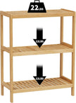 Bamboo Bathroom Shelf, Stand Utility Storage Shelf Multifunctional Bathroom Kitchen Living Room Holder Plant Flower Stand (3-Tier)
