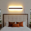Farmhouse Plug in Wall Sconces, 23.6 inch Faux Walnut Finish LED Long Wall Lights, 12W Warm White 3000K Acrylic Indoor Wall lamp,with 59