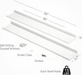Metal Picture Ledge, Wall Mounted Floating Shelf - 24