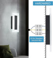 LMQNINE Modern Dimmable LED Wall Sconces Set of Two with 10%-100% Brightness Wall Light 9W 6000K Acrylic Black Wall Sconces Wall Lighting for Bedroom Living Room Hallway Staircase Corridor