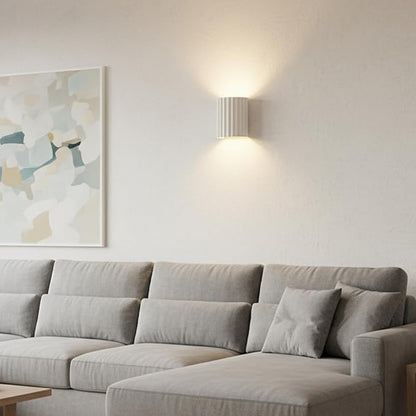 LightInTheBox Modern LED Wall Sconce Minimalist Resin Wall Light Nordic Style Half-Cylinder Tree Root Desgin Up and Down Light for Stairs Hallway Bedroom (White)