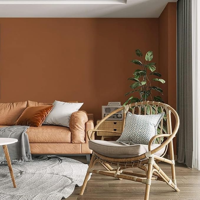Safiyya Peel and Stick Wallpaper Dark Orange Contact Paper 393