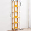 66in Tall Bookshelf 6-Tier Small Narrow Bookcase, Skinny Book Shelf for Small Space, Farmhouse Slim Shelf with Storage, Wood Freestanding Display Thin Bookshelves for Living Room, Natural