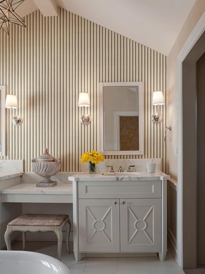 Wallpaper Peel and Stick Wood Grating Stripe Self-Adhesive Wallpaper Faux Wood Contact Paper Wood Slats Self Adhesive Wall Paper PVC Vinyl Film Removable Waterproof (Wood C, 17.3