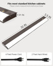 30 Inch LED Under Cabinet Light, Plug in Kitchen Lighting, 3CCT Selectable (3000K/4000K/5000K), CRI94 High Color Accuracy, Linkable, Slim Design Dimmable, Brown