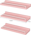 Pink and White Floating Shelves, Kawaii Room Decor Wall Shelves - Set of 3 for Living Room, Bedroom, Kitchen, Picture Frames, Plants