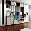 Black and White Striped Peel and Stick Wallpaper Self-Adhesive Removable Waterproof Wallpaper Wall Covering Cabinets Shelves Decorative A Set of 17.3
