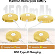 Rechargeable Puck Lights with Remote, 3 Pack Magnetic Under Cabinet Lighting, 1500mAh Battery Operated LED Tap Lights with Dimmer & Timmer for Kitchen, Closet, Shelf - 3 Color Temps & 12 RGB, Gold