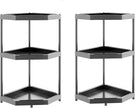 Kitchen Corner Shelf Countertop 3 Tier Bathroom Counter Organizer Cabinet Corner Storage Shelf Spice Rack Makeup Organizer Under Sink Black 2pack