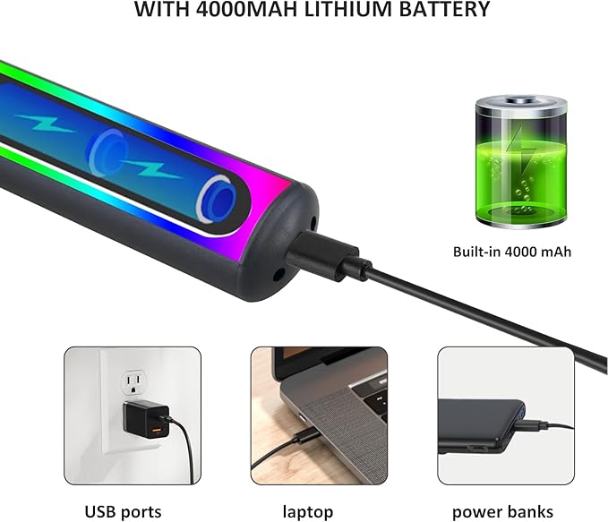Picture Light Battery Operated, Picture Lights for Wall, Wireless Picture Light for Paintings, 48 LED, 16 Color Changing, Dartboard Light with 2 Base for Art-Black