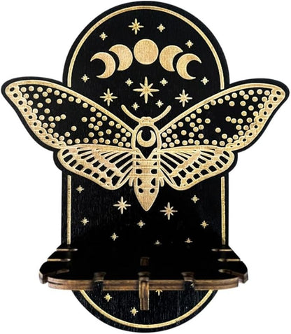 Lovely Wall Stand Wooden Crystal Stand Wall Hanging Display Stand,Aspen Crystal Shelf Display,Decorative Wooden Wall Shelving,Stone Storage Rack(Butterfly)