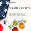 Kamenstein 15 Jar Lincoln Countertop Spice Rack with Spices Included, FREE Spice Refills for 5 Years, Chrome with Black Caps , 9.5 x 5.8 x 9