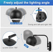 Plug in Wall Sconces, Dimmable Wall Sconce Swing Arm Wall Lights with Plug in Cord and Dimmer On/Off Knob Switch, Black Globe Wall Light for Bedside Bedroom Bathroom(1 Bulb Included)