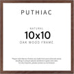 puthiac 10x10 Solid Oak Wood Picture Frame, Fits 6x6 with Mat or 10x10 Without Mat, Wall Display Only, Plexi Front, 1 Pack, Walnut