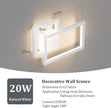 Ralbay Modern Indoor Wall Sconce Aluminum Up and Down 20W LED Modern Wall Sconce for Indoor Living Room Bedroom Hallway (Natural White Light, 4000K)