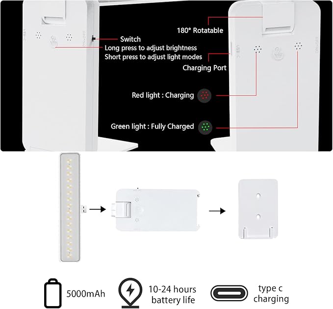 2Pack Picture Lights Battery Operated, Rechargeable Picture Frame Lights for Wall, LED Cordless Wall Lights Dimmable & Timmer with Remote Control for Arts, Paintings, Gallery, Dartboard, 3 Color Modes