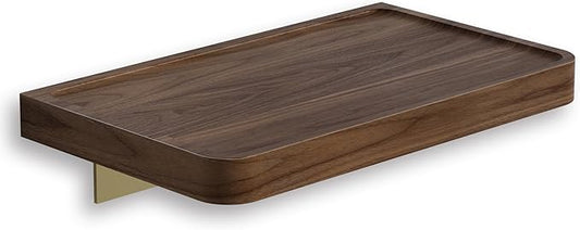 Danpoo 8 Inch Solid Wood Wall Shelf for Storage, Wall Mounted Rustic Walnut Wood Shelves for Bathroom, Living Room, Bedroom and Kitchen