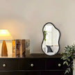 AAZZKANG Irregular Wall Mirror with Wood Framed Small Asymmetrical Black Hanging Mirrors for Bedroom Living Room Bathroom Entryway Dressing Room Decorative